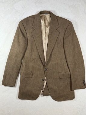 Polo Ralph Lauren 39R Brown Herringbone 100% Wool Single Vent Sport Coat